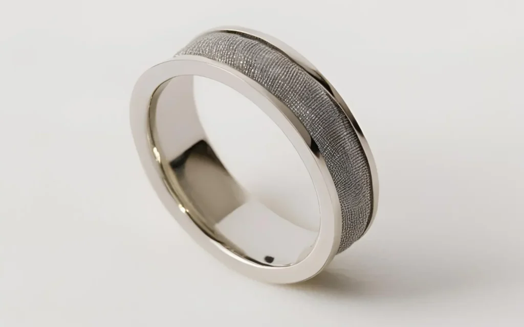 Anillo de hombre con baño de rodio negro.