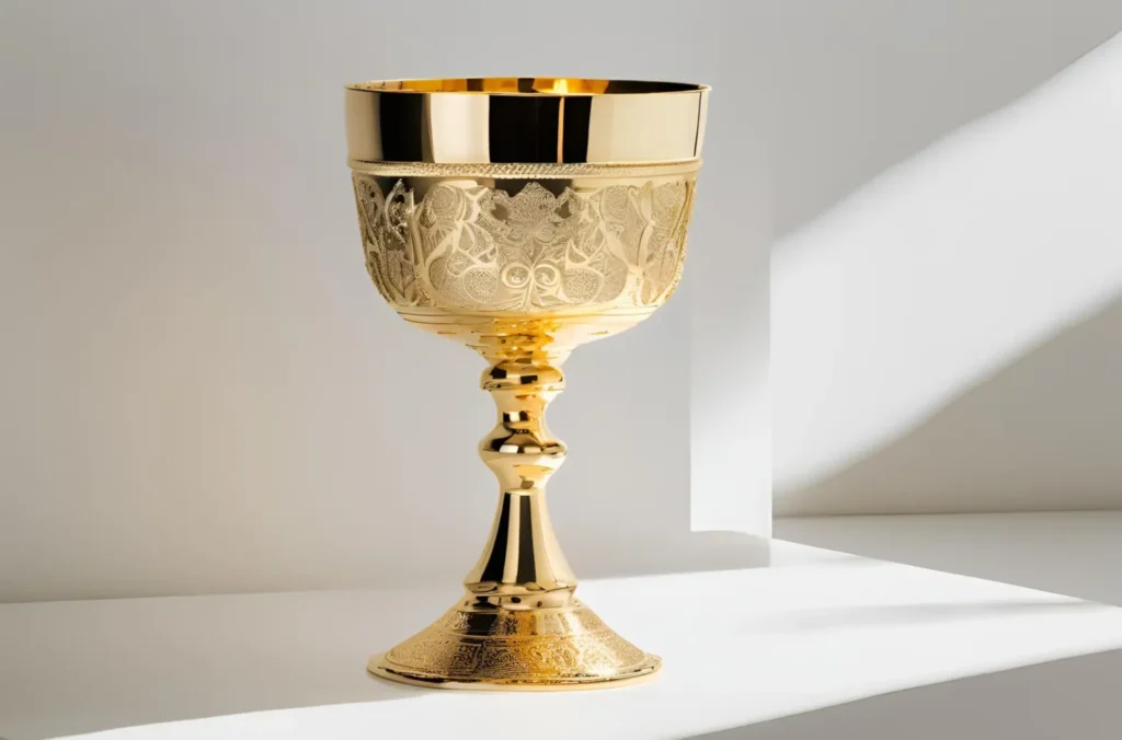 Restauración de cáliz religioso con baño de oro de 24 kilates.