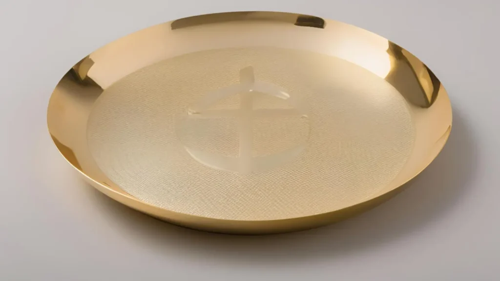 Patena con recubrimiento de oro.