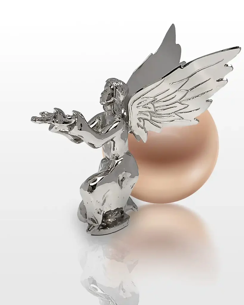 Ornamento litúrgico del ángel de la guarda con baño de níquel